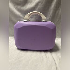 Purple hard shell 132 containers travel craft nail art storage handle case bag